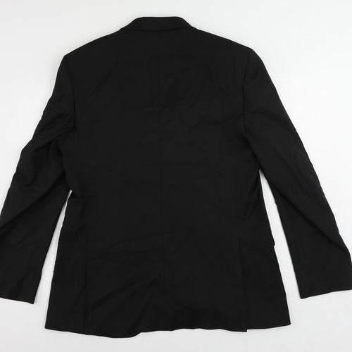 Marks and Spencer Mens Black Polyester Jacket Suit Jacket Size 42 Regular