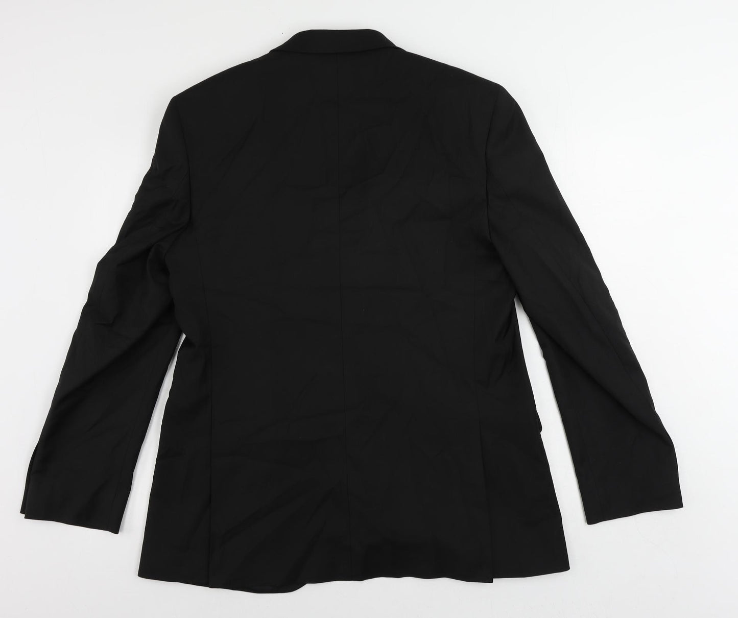 Marks and Spencer Mens Black Polyester Jacket Suit Jacket Size 42 Regular