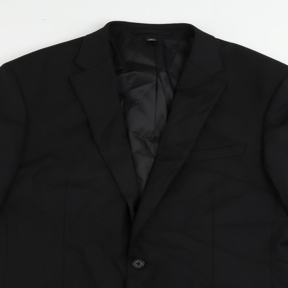 Marks and Spencer Mens Black Polyester Jacket Suit Jacket Size 42 Regular