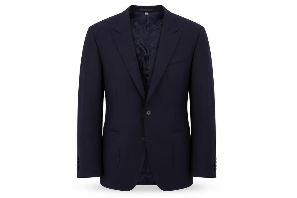 Front view of Autograph men’s blue polyamide jacket suit jacket, size 46, regular
