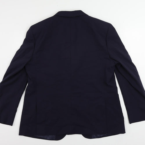 Autograph Mens Blue Polyamide Jacket Suit Jacket Size 46 Regular