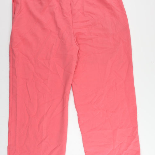 Marks and Spencer Womens Pink Polyester Trousers Size 24 L29 in Regular Zip
