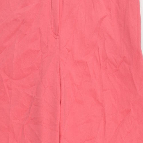 Marks and Spencer Womens Pink Polyester Trousers Size 24 L29 in Regular Zip