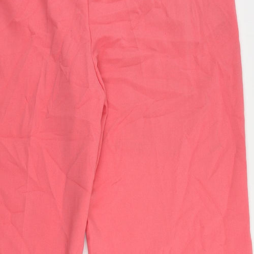Marks and Spencer Womens Pink Polyester Trousers Size 24 L29 in Regular Zip