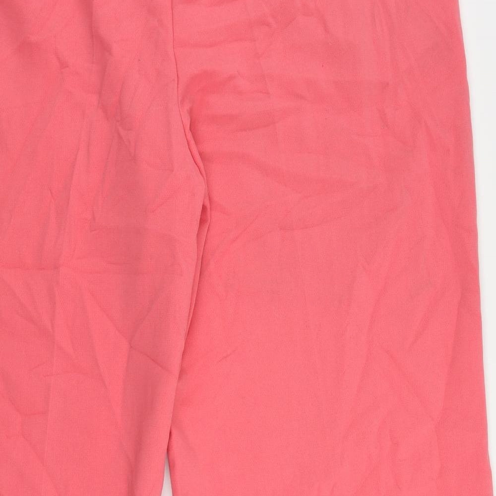 Marks and Spencer Womens Pink Polyester Trousers Size 24 L29 in Regular Zip