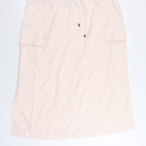 Marks and Spencer Womens Pink Polyester Cargo Skirt Size 20 Drawstring - Adjustable Waist