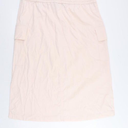 Marks and Spencer Womens Pink Polyester Cargo Skirt Size 20 Drawstring - Adjustable Waist