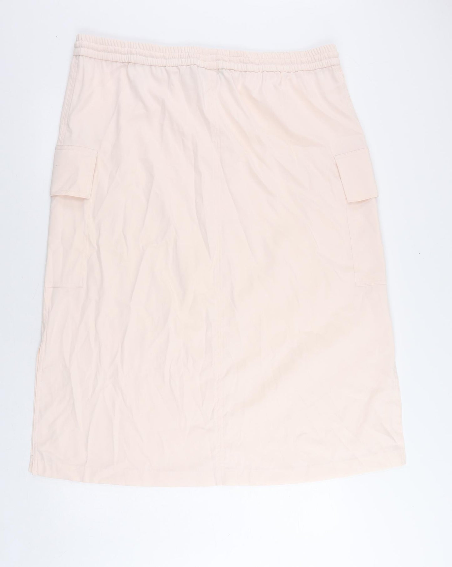 Marks and Spencer Womens Pink Polyester Cargo Skirt Size 20 Drawstring - Adjustable Waist
