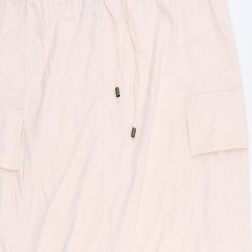 Marks and Spencer Womens Pink Polyester Cargo Skirt Size 20 Drawstring - Adjustable Waist