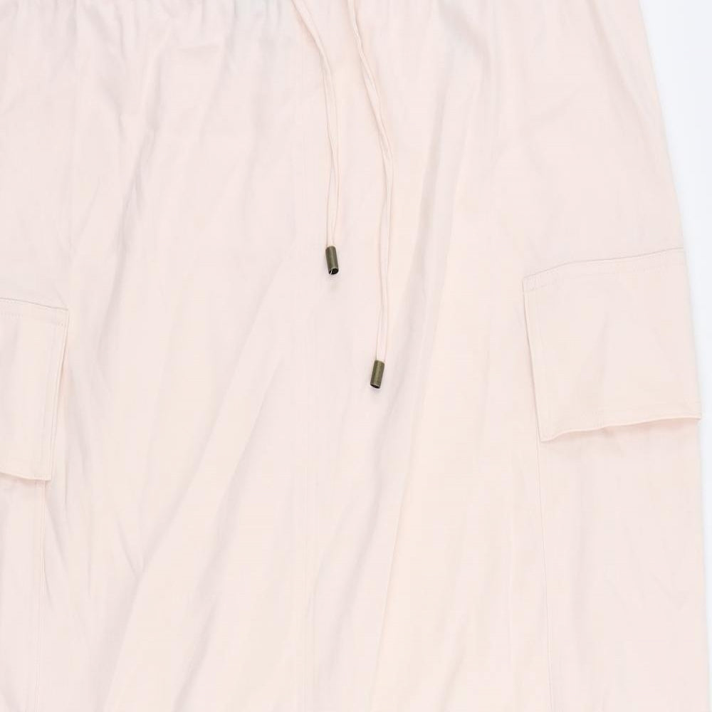 Marks and Spencer Womens Pink Polyester Cargo Skirt Size 20 Drawstring - Adjustable Waist