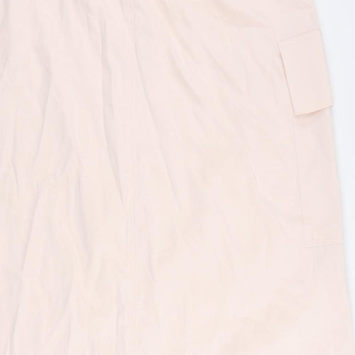Marks and Spencer Womens Pink Polyester Cargo Skirt Size 20 Drawstring - Adjustable Waist