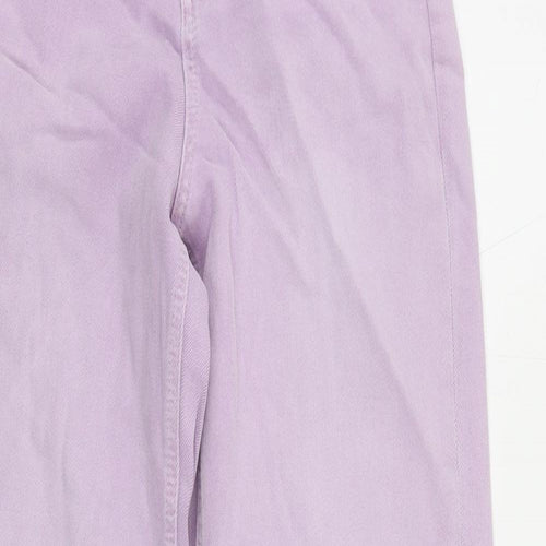 Marks and Spencer Womens Purple Cotton Mom Jeans Size 6 L29 in Regular Zip