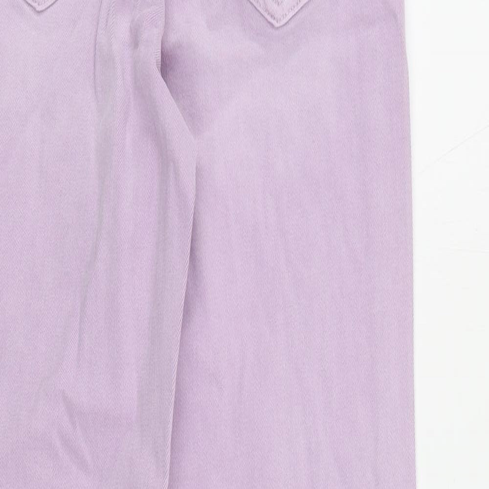 Marks and Spencer Womens Purple Cotton Mom Jeans Size 6 L29 in Regular Zip