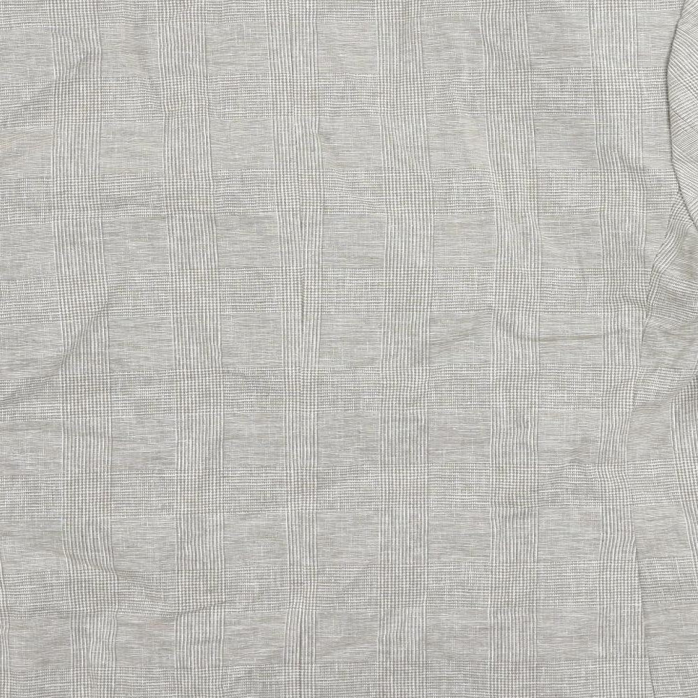 Marks and Spencer Mens Beige Plaid Linen Jacket Suit Jacket Size 42 Regular