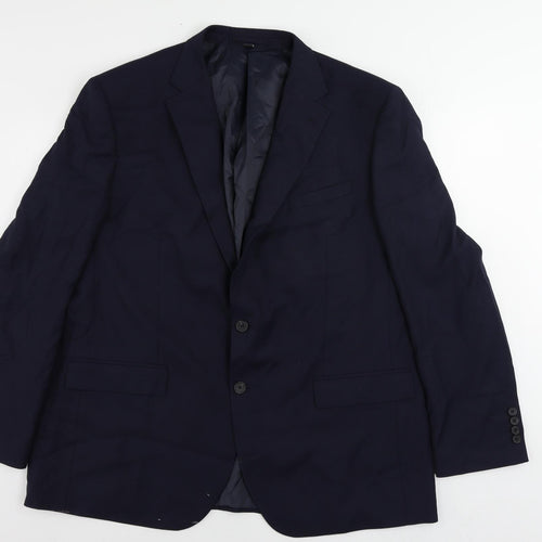 Marks and Spencer Mens Blue Polyester Jacket Suit Jacket Size 46 Regular