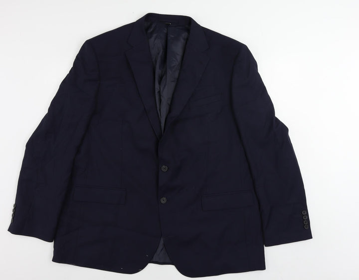Marks and Spencer Mens Blue Polyester Jacket Suit Jacket Size 46 Regular