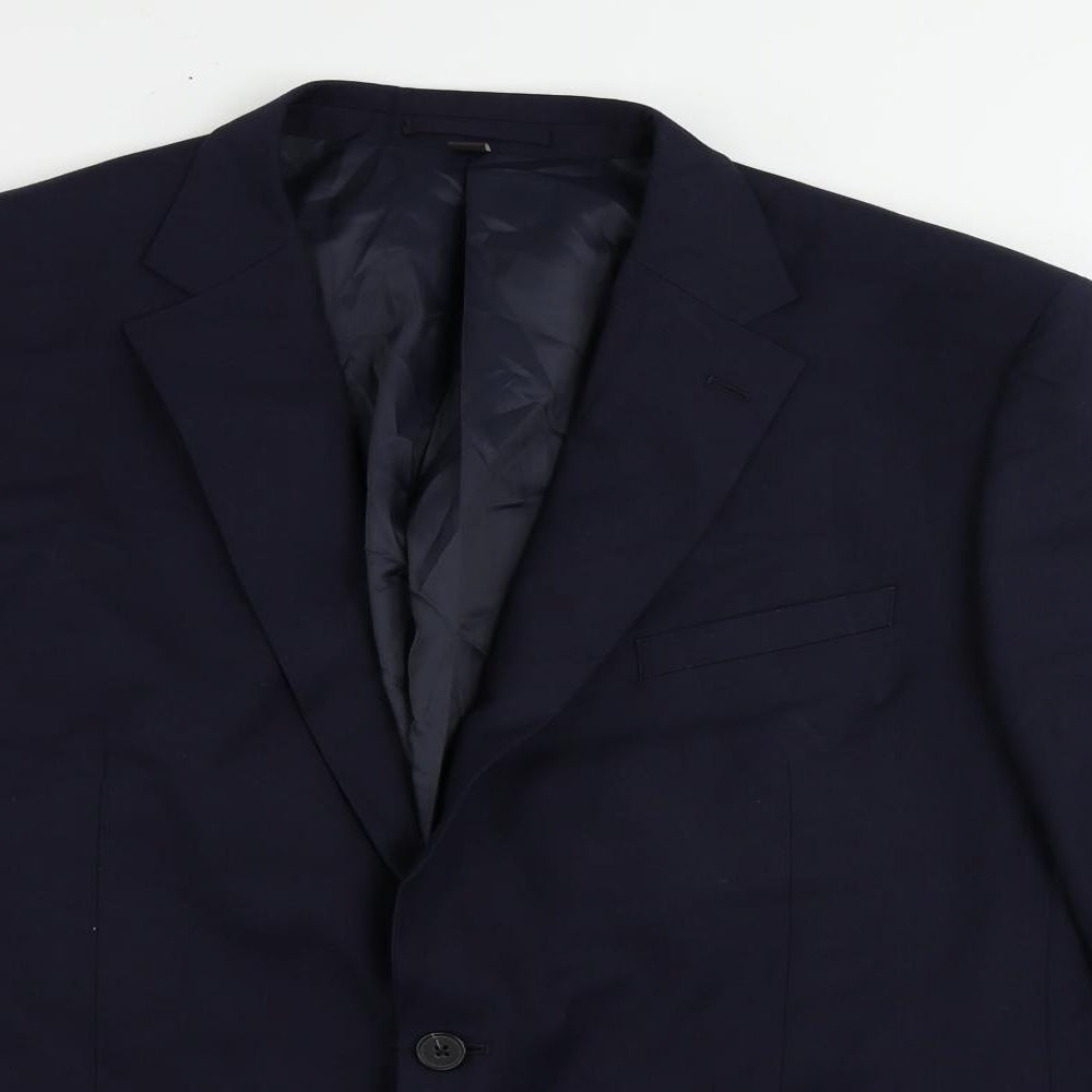 Marks and Spencer Mens Blue Polyester Jacket Suit Jacket Size 46 Regular