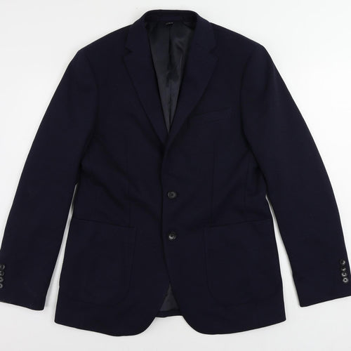 Marks and Spencer Mens Blue Polyamide Jacket Suit Jacket Size 38 Regular