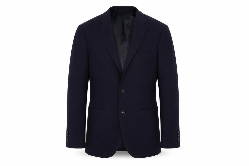 Front view of Marks & Spencer men’s blue polyamide jacket suit jacket, size 38, regular