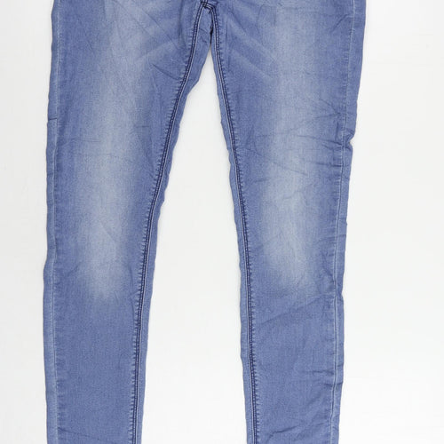 Denim & Co. Womens Blue Cotton Skinny Jeans Size 12 L29 in Regular Zip