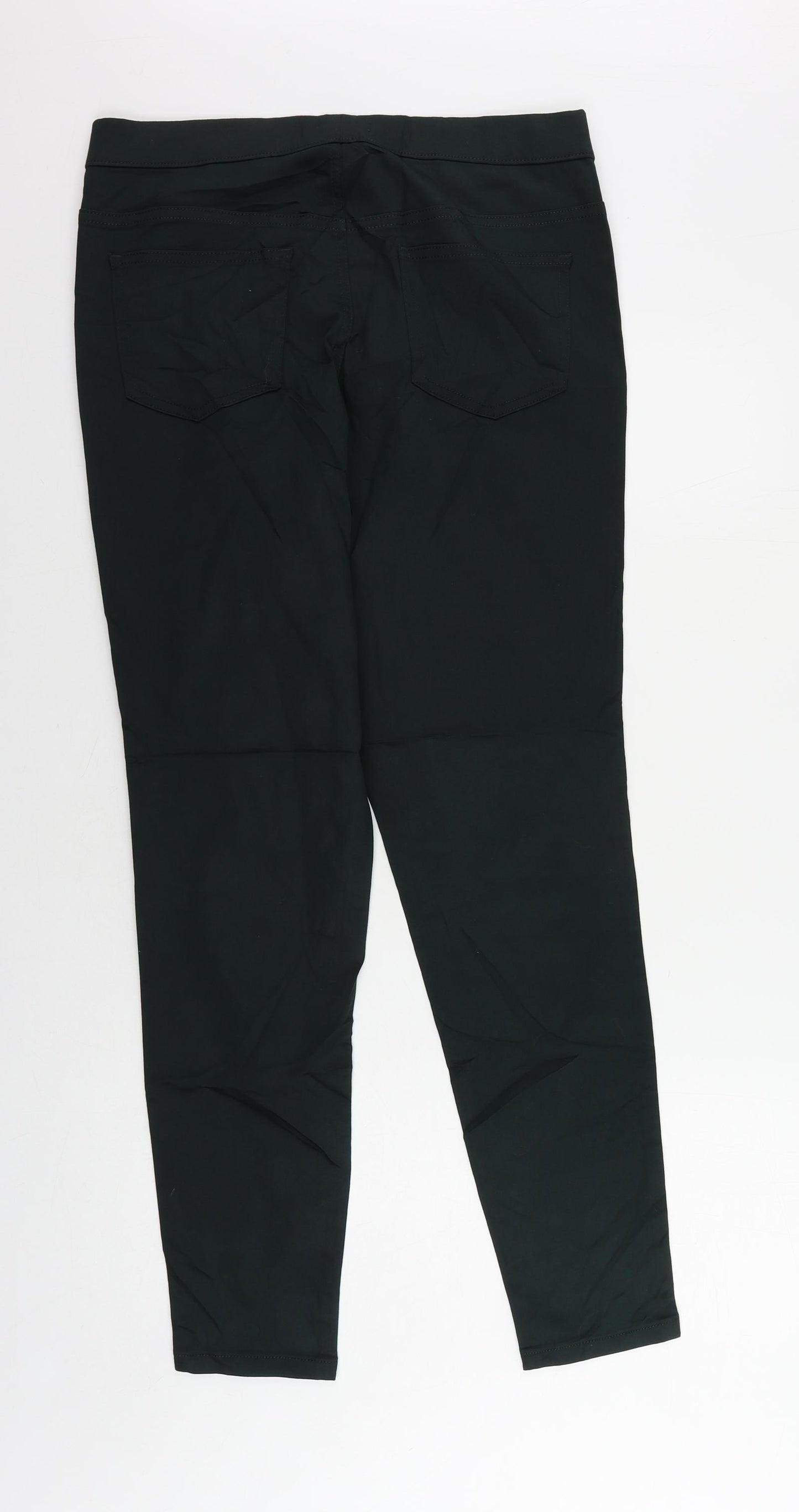 Marks and Spencer Womens Green Cotton Jegging Jeans Size 14 L29 in Regular - Elastic Waist