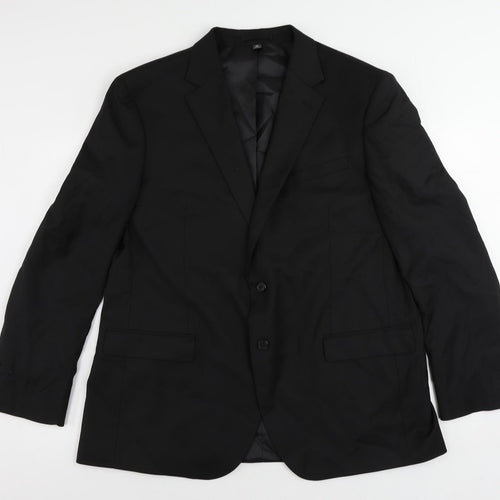 Marks and Spencer Mens Black Polyester Jacket Suit Jacket Size 44 Regular
