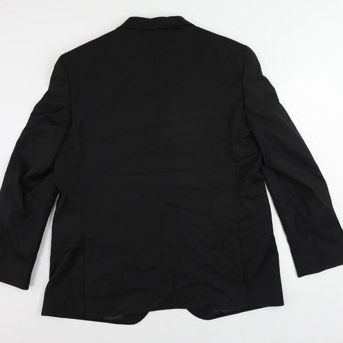 Marks and Spencer Mens Black Polyester Jacket Suit Jacket Size 44 Regular