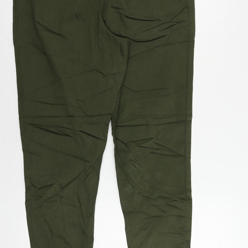 Marks and Spencer Womens Green Cotton Jegging Jeans Size 18 L28 in Regular - Elastic Waist