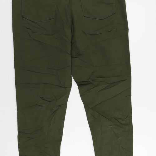 Marks and Spencer Womens Green Cotton Jegging Jeans Size 18 L28 in Regular - Elastic Waist