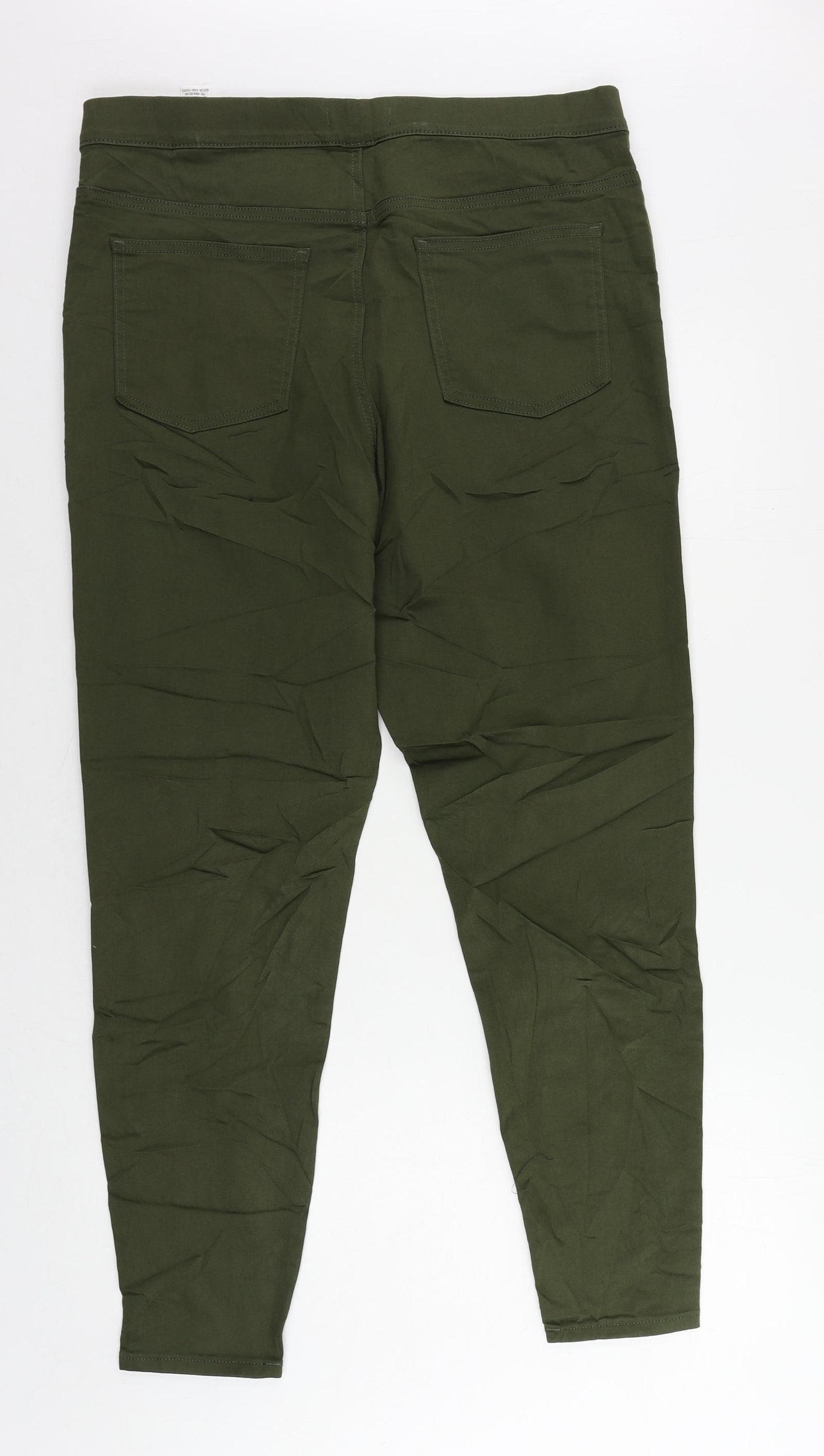 Marks and Spencer Womens Green Cotton Jegging Jeans Size 18 L28 in Regular - Elastic Waist