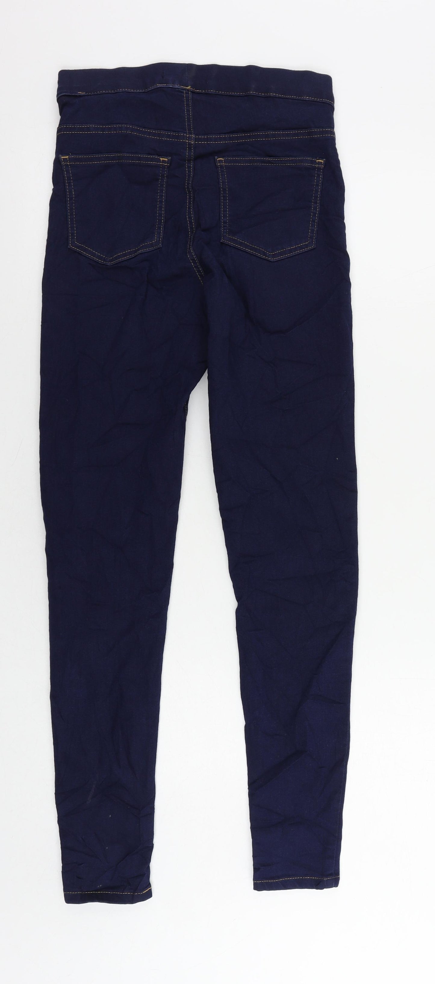 Marks and Spencer Womens Blue Cotton Jegging Jeans Size 8 L29 in Regular - Elastic Waist