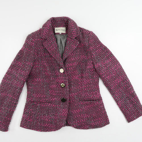 Rowland's Womens Pink Jacket Blazer Size 12 Button