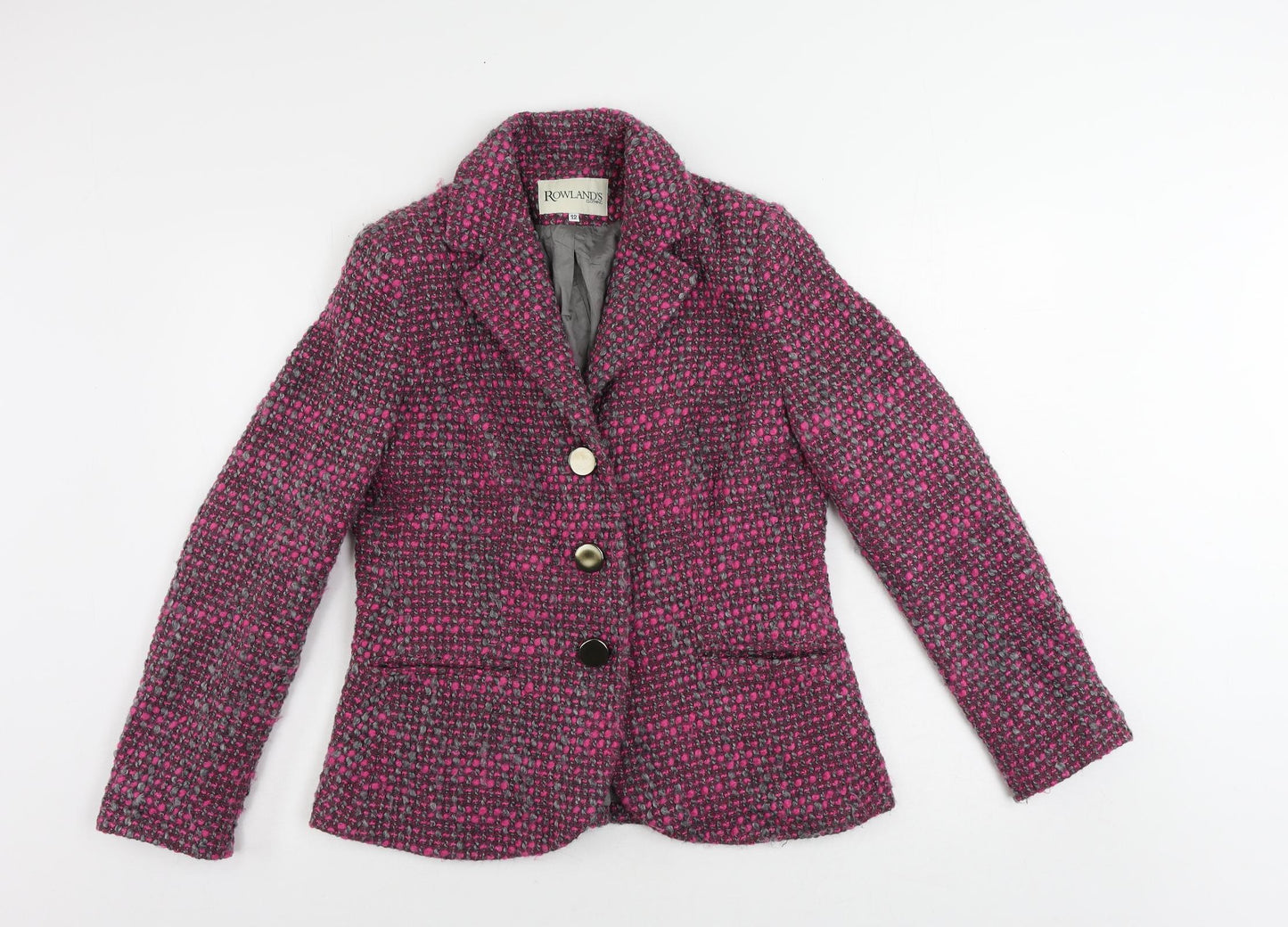 Rowland's Womens Pink Jacket Blazer Size 12 Button