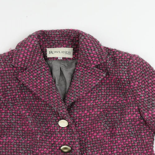 Rowland's Womens Pink Jacket Blazer Size 12 Button
