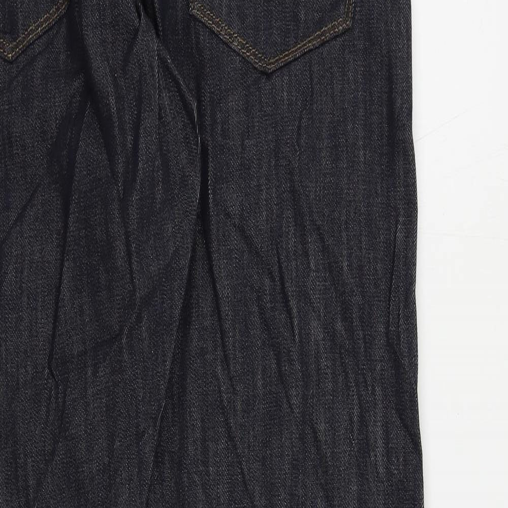 Marks and Spencer Mens Blue Cotton Straight Jeans Size 32 in L29 in Slim Zip