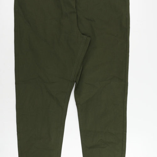 Marks and Spencer Womens Green Cotton Jegging Jeans Size 18 L27 in Regular - Elastic Waist