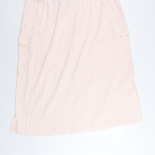 Marks and Spencer Womens Pink Polyester Cargo Skirt Size 22 Drawstring - Adjustable Waist