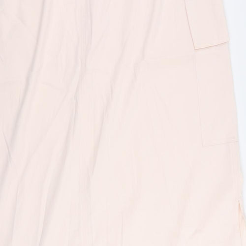 Marks and Spencer Womens Pink Polyester Cargo Skirt Size 22 Drawstring - Adjustable Waist