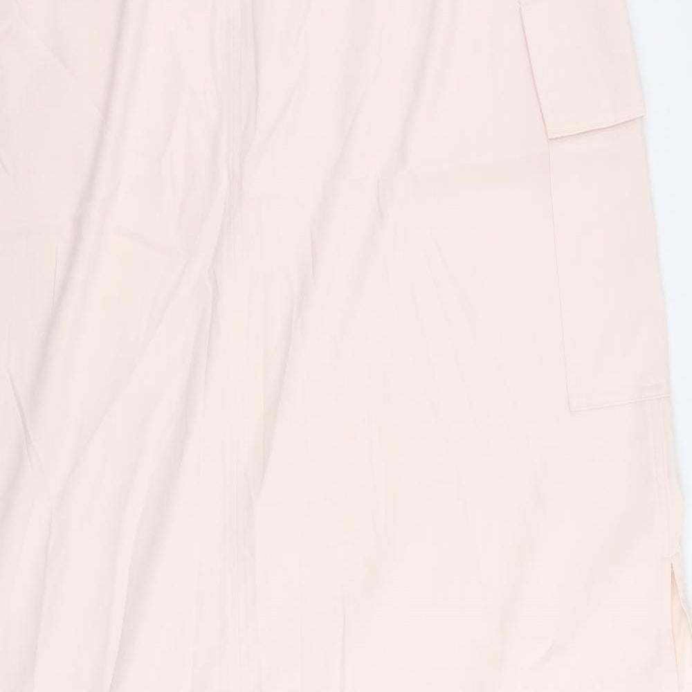 Marks and Spencer Womens Pink Polyester Cargo Skirt Size 22 Drawstring - Adjustable Waist