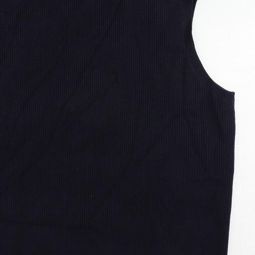 Marks and Spencer Mens Blue V-Neck Polyester Pullover Jumper Size 4XL Sleeveless