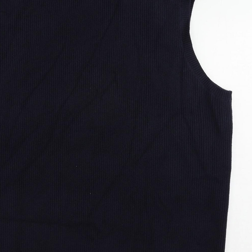 Marks and Spencer Mens Blue V-Neck Polyester Pullover Jumper Size 4XL Sleeveless