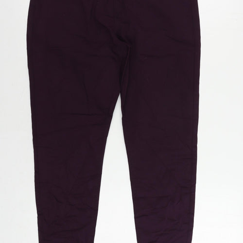 Marks and Spencer Womens Purple Cotton Skinny Jeans Size 14 L26 in Regular - Elastic Waist