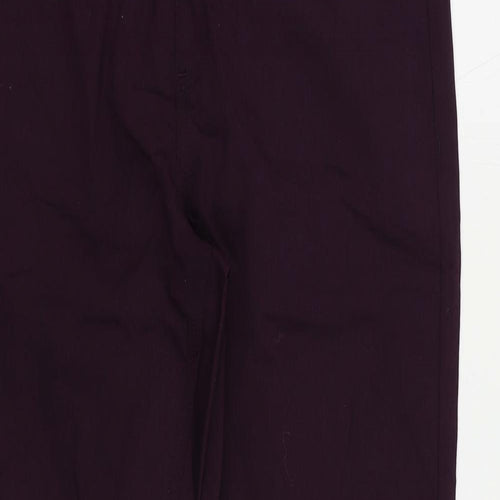 Marks and Spencer Womens Purple Cotton Skinny Jeans Size 14 L26 in Regular - Elastic Waist