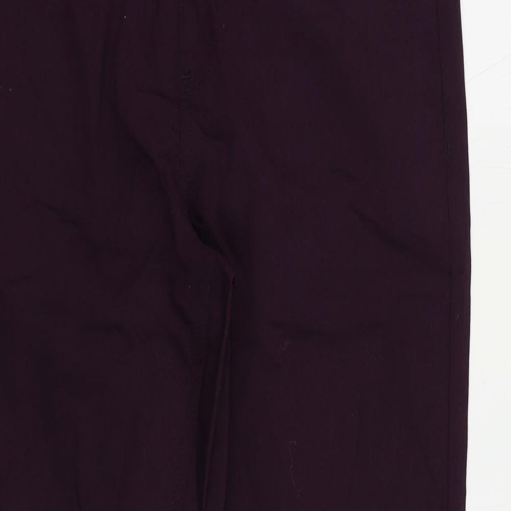 Marks and Spencer Womens Purple Cotton Skinny Jeans Size 14 L26 in Regular - Elastic Waist