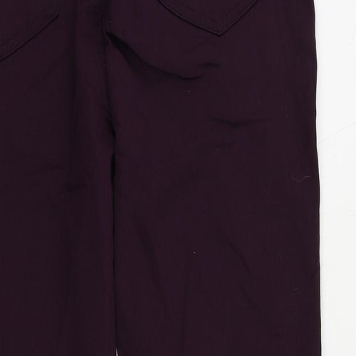 Marks and Spencer Womens Purple Cotton Skinny Jeans Size 14 L26 in Regular - Elastic Waist