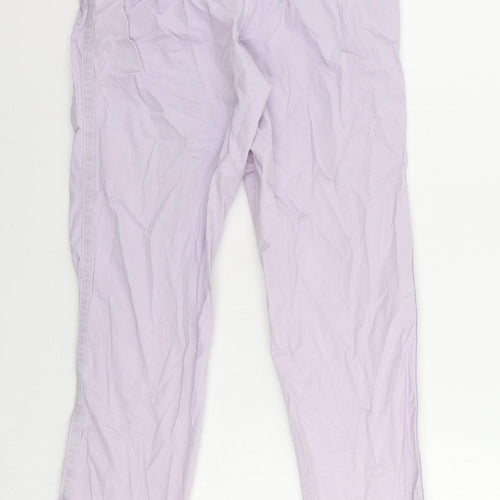Marks and Spencer Womens Purple Cotton Chino Trousers Size 8 L28 in Regular Zip