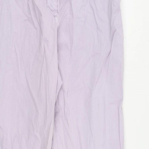 Marks and Spencer Womens Purple Cotton Chino Trousers Size 8 L28 in Regular Zip