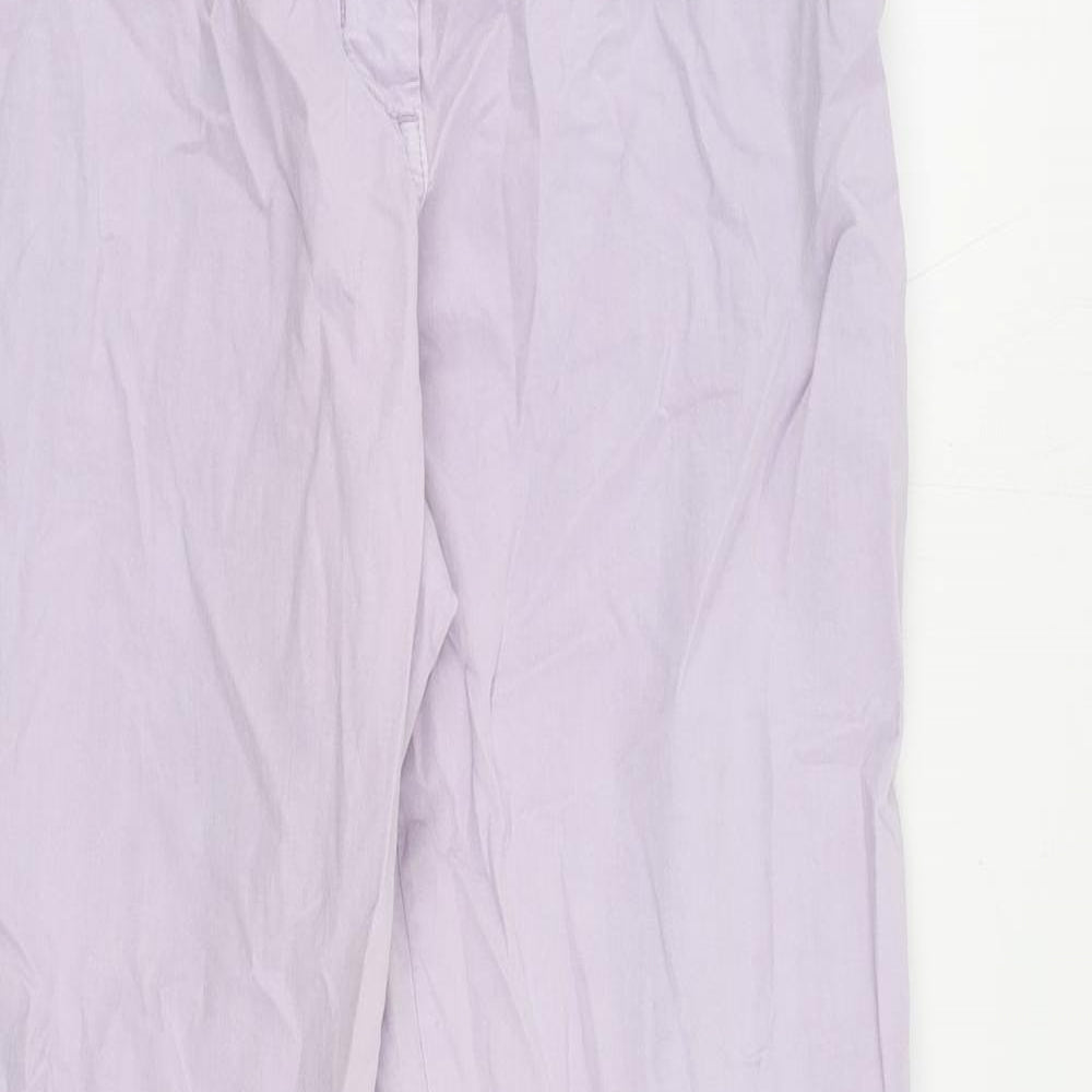 Marks and Spencer Womens Purple Cotton Chino Trousers Size 8 L28 in Regular Zip