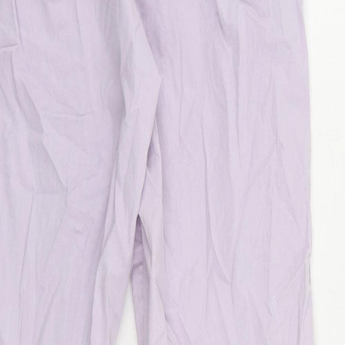 Marks and Spencer Womens Purple Cotton Chino Trousers Size 8 L28 in Regular Zip