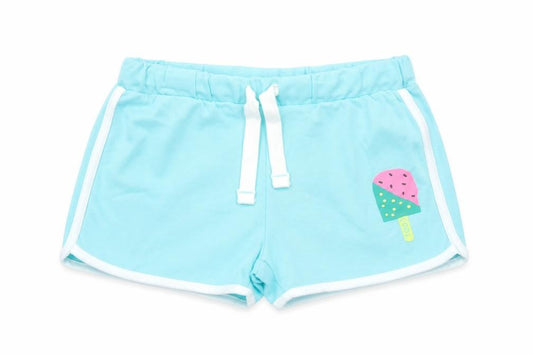 Marks and Spencer Girls Blue Cotton Bermuda Shorts Size 5-6 Years Regular Drawstring
